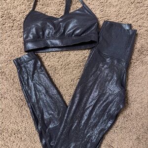 Lululemon align high rise shimmery ribbed legging and sports bra